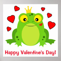 Frosch mit Krone und Herz: Glücklicher Valentinsta
