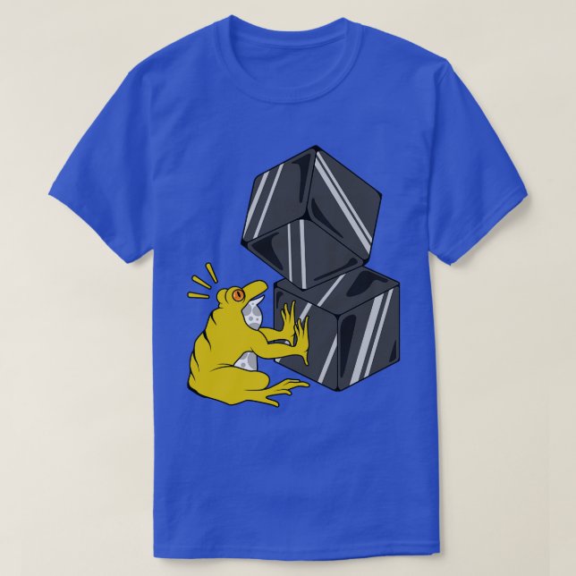 Frosch mit Kuben T-Shirt (Design vorne)
