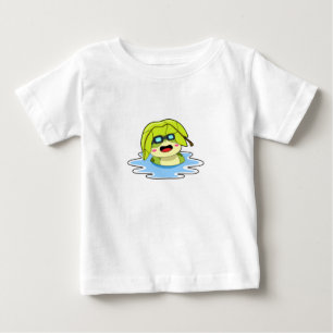 Frosch mit Leaf beim Schwimmen Baby T-shirt