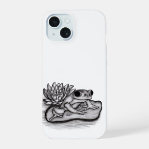 Frosch mit Lotusblume iPhone 15 Hülle