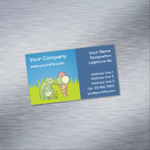 Frosch mit magnetischer Icecream-Visitenkarte Magnetische Visitenkarte