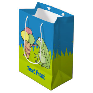 Frosch mit mittlerer Icecream-Geschenktasche Mittlere Geschenktüte
