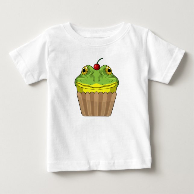 Frosch mit Muffin Baby T-shirt (Vorderseite)