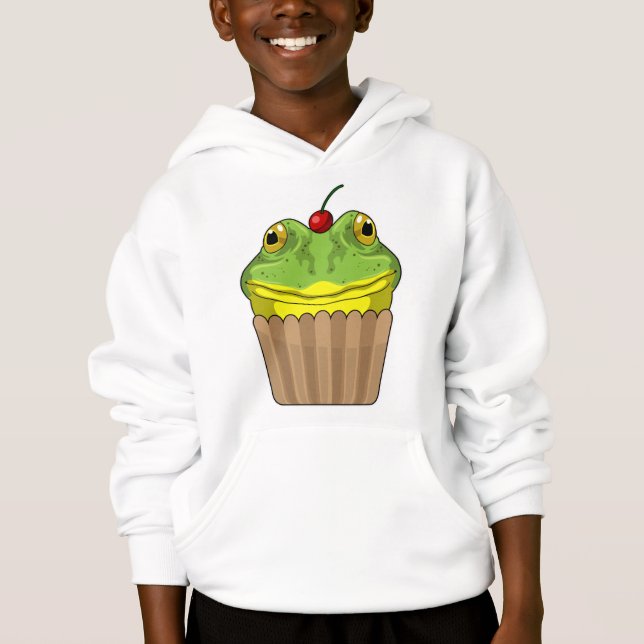 Frosch mit Muffin Hoodie (Vorderseite)