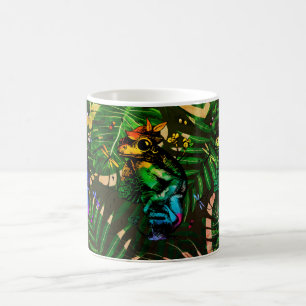 Frosch mit Pilz Cottagecore Handgezeichneter Stil Kaffeetasse