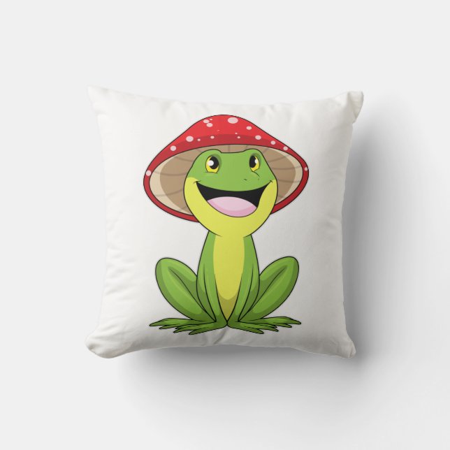 Frosch mit Pilz Kissen (Vorderseite)