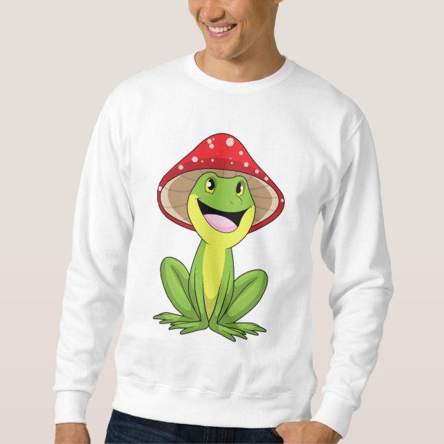 Frosch mit Pilz Sweatshirt (Vorderseite)