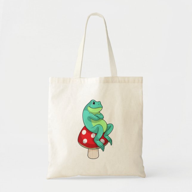 Frosch mit Pilz Tragetasche (Vorne)