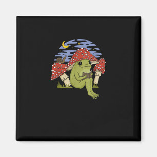 Frosch mit Pilzhut - Cottagecore Goblincore Bo Magnet