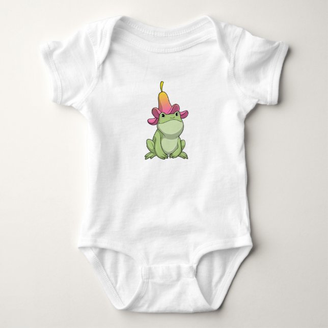 Frosch mit Plumeria Baby Strampler (Vorderseite)