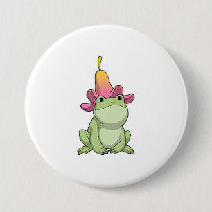 Frosch mit Plumeria Button