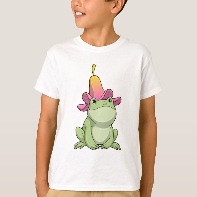 Frosch mit Plumeria T-Shirt (Vorderseite)
