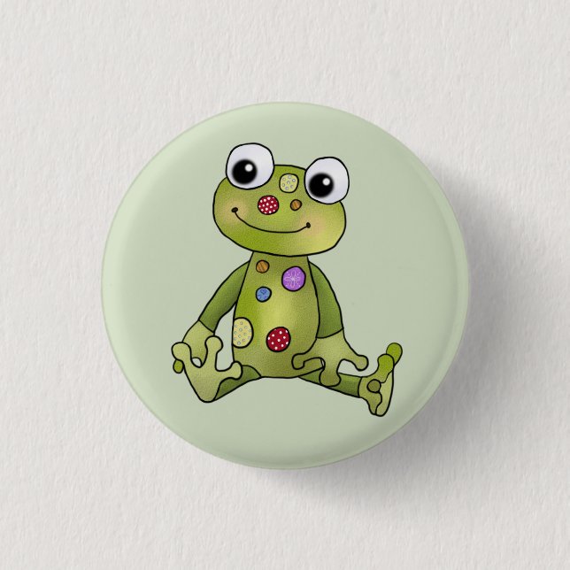 Frosch mit Punkten Button (Vorderseite)