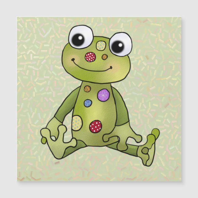 Frosch mit Punkten Magnetkarte (Vorderseite)