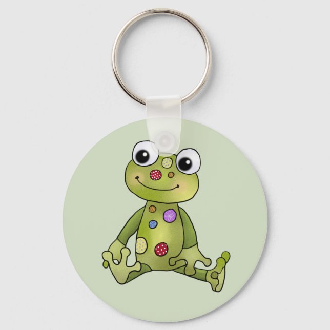 Frosch mit Punkten Schlüsselanhänger (Vorderseite)