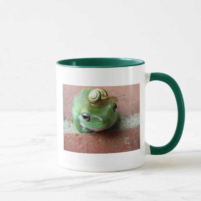 Frosch mit Schneckehut Tasse (Rechts)