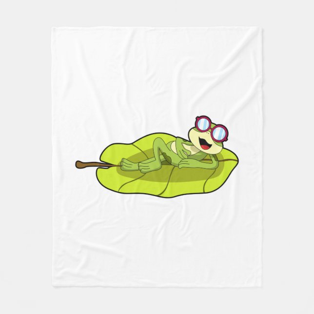 Frosch mit Sonnenbrille Fleecedecke (Vorderseite)
