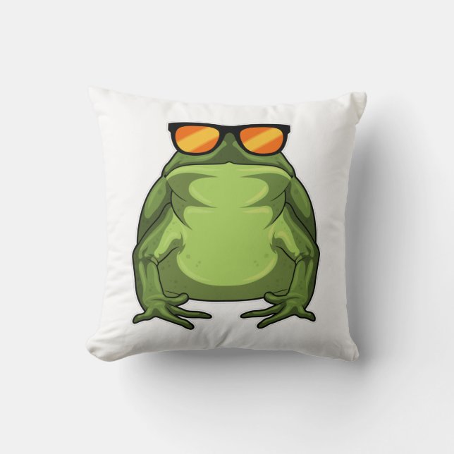 Frosch mit Sonnenbrille Kissen (Vorderseite)