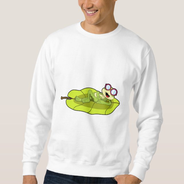 Frosch mit Sonnenbrille Sweatshirt (Vorderseite)