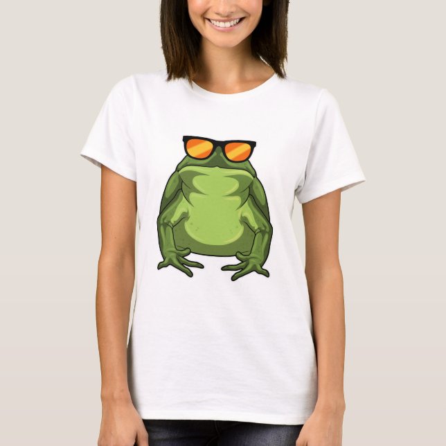Frosch mit Sonnenbrille T-Shirt (Vorderseite)