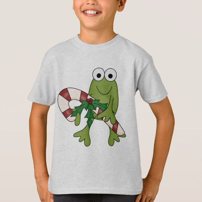 Frosch mit Süßkanistenhemden und Geschenken T-Shirt (Vorderseite)
