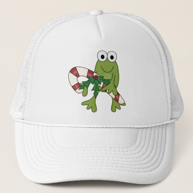Frosch mit Süßkanistenhemden und Geschenken Truckerkappe (Vorderseite)