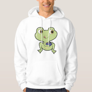 Frosch mit Tasse Kaffee Hoodie
