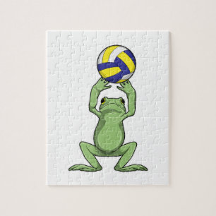 Frosch mit Volleyball