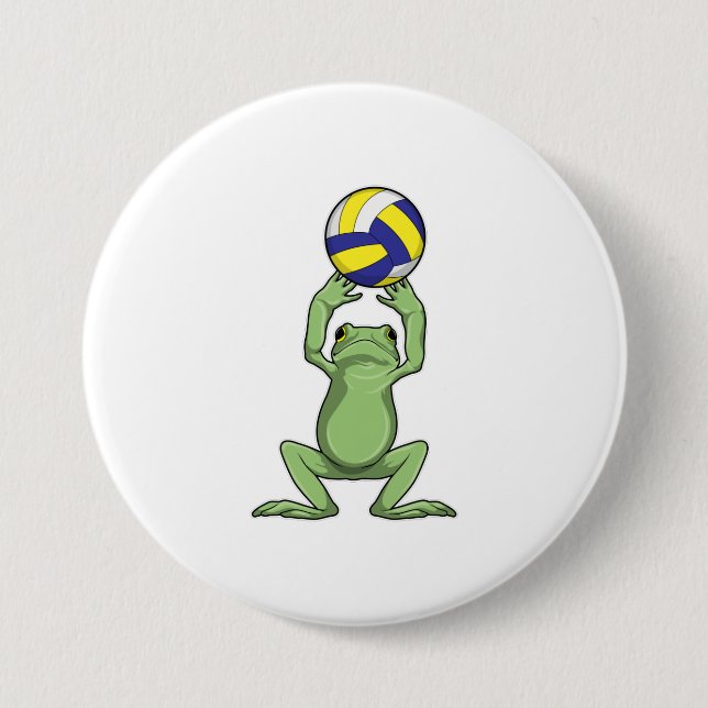 Frosch mit Volleyball Button (Vorderseite)