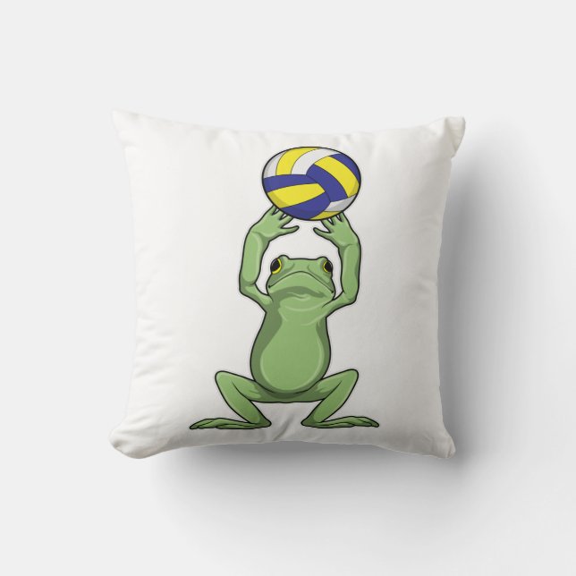 Frosch mit Volleyball Kissen (Vorderseite)