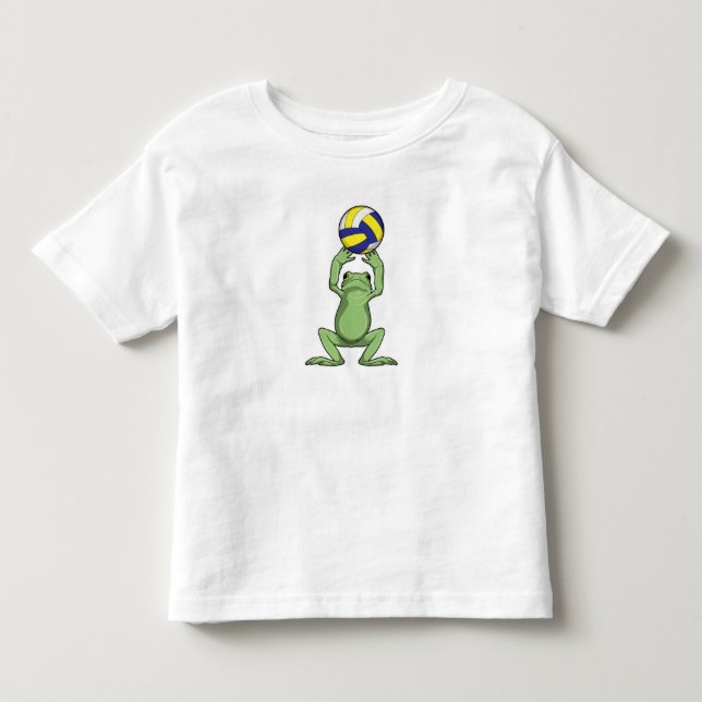 Frosch mit Volleyball Kleinkind T-shirt (Vorderseite)