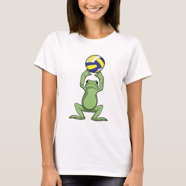 Frosch mit Volleyball T-Shirt (Vorderseite)