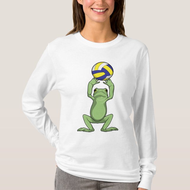 Frosch mit Volleyball T-Shirt (Vorderseite)