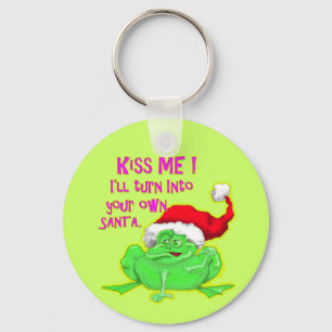 Frosch mit Weihnachtsmannmütze Funny Sprichwort Schlüsselanhänger