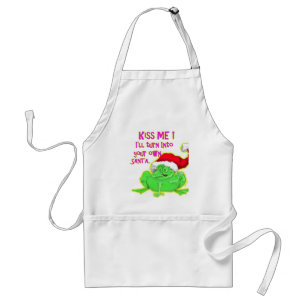 Frosch mit Weihnachtsmannmütze Funny Sprichwort Schürze