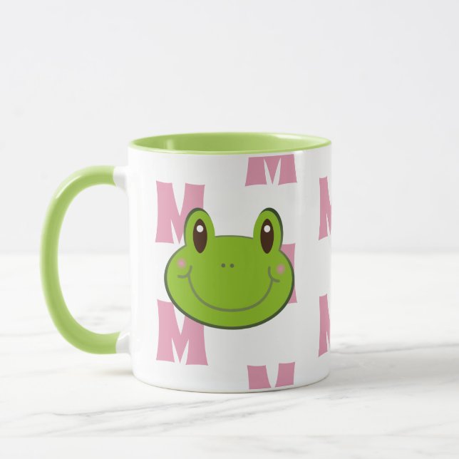 Frosch Monogram Muster Tasse (Links)