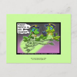 Frosch-Mordkommission Cartoon Auf Lustigen Postkar Postkarte