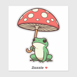 Frosch Mushroom Umbrella Aufkleber