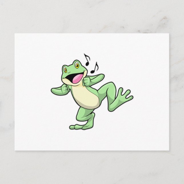 Frosch Musik Tanz Postkarte (Vorderseite)