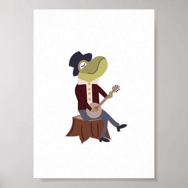 Frosch-Musiker-Plakat Poster (Vorne)