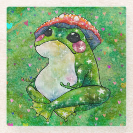 Frosch namens Clover Glasuntersetzer