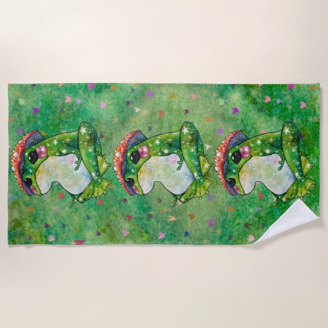 Frosch namens Clover Strandtuch (Vorderseite)