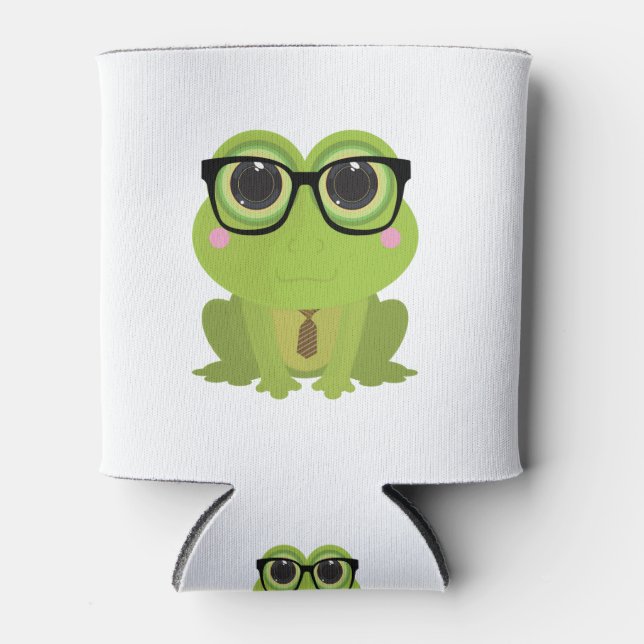 Frosch-Nerd Dosenkühler (Vorderseite)