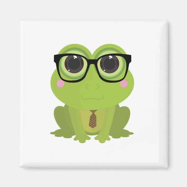 Frosch-Nerd Magnet (Vorne)