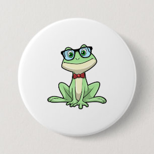 Frosch-Nerd-Schüler-Brille Krawatte Button