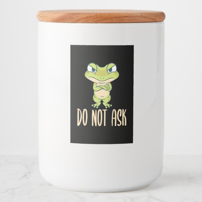Frosch nicht Gefragt Lebensmitteletikett (Vorderseite)