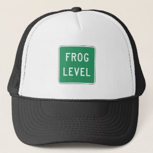 Frosch-Niveau, Straßen-Markierung, Virginia, USA Truckerkappe