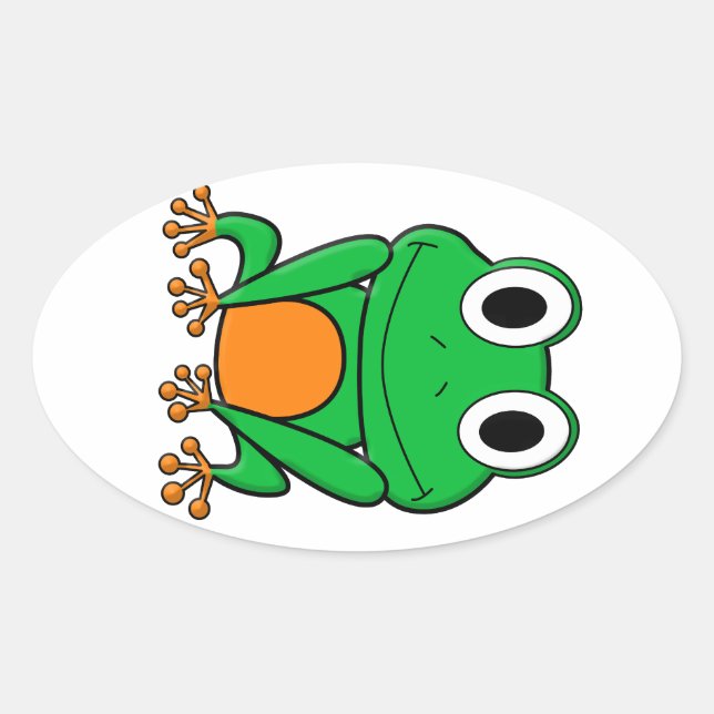 Frosch Ovaler Aufkleber (Vorderseite)