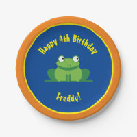 Frosch-PapierTeller-Tiergeburtstags-Party
