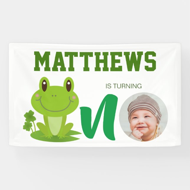 Frosch Party-Banner zum 1. Geburtstag Banner (Horizontal)